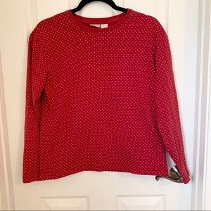 5 for $25! Cherokee Red Polka Dot Top Medium